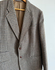 Vintage Brown and Navy Wool Plaid Blazer