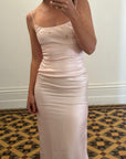 Vintage 90s Baby Pink Prom Dress