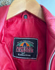 Vintage 90s Zip Front Leather Jacket Red