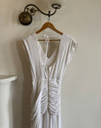 Vintage 80s Draped Jersey Australian Made Wedding Dress White