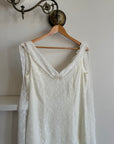 Vintage V Neck Sheer Vine Wedding Dress