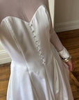Vintage 90s Tailored Mesh Long Sleeved Wedding Gown