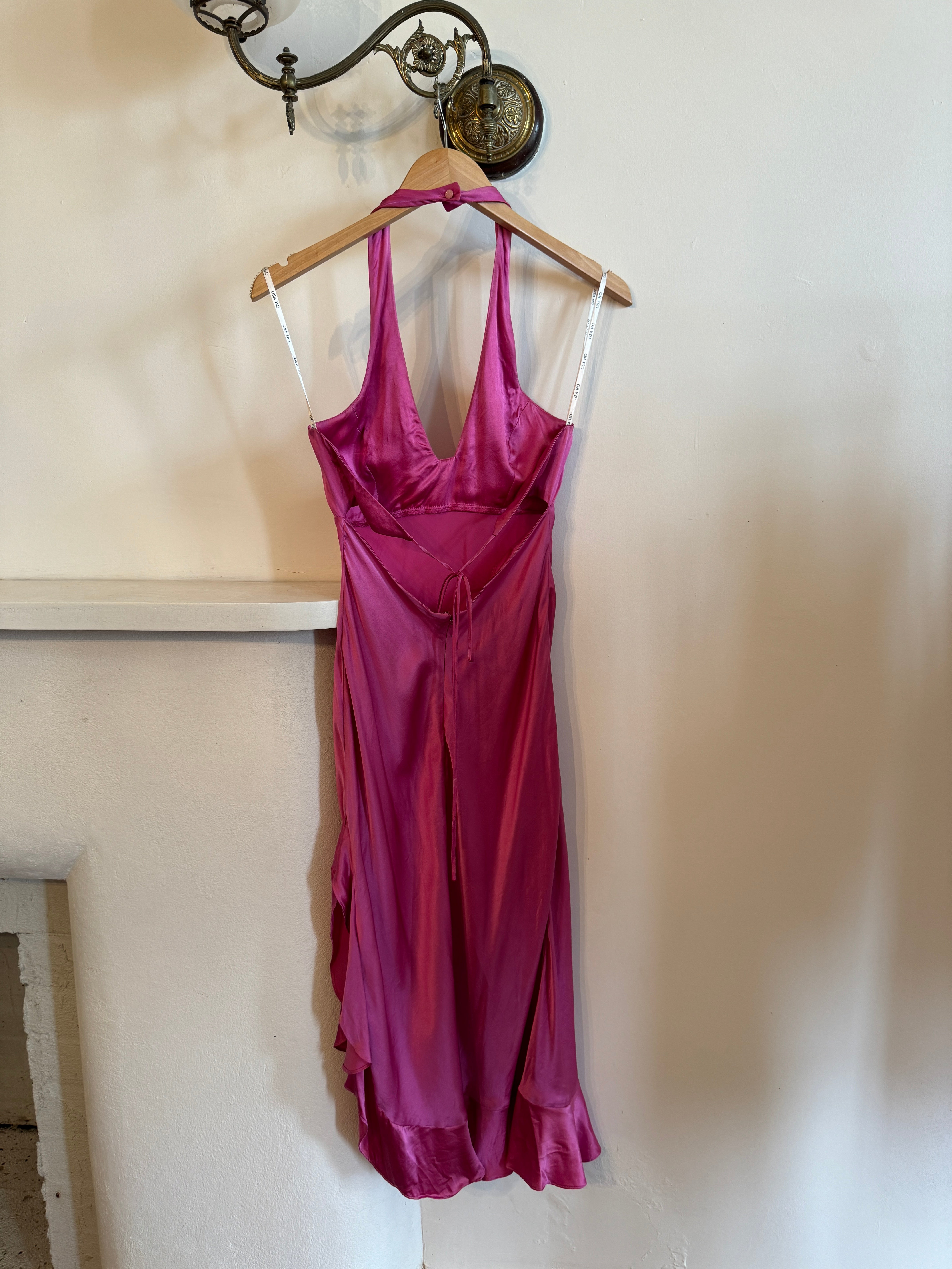 Vintage 100% Silk Lisa Ho Dress Fuschia