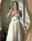 Vintage 50s Gold Brocade and Tulle Wedding Gown