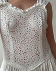 Vintage 40s Cotton Lace Strappy Bridal Sundress
