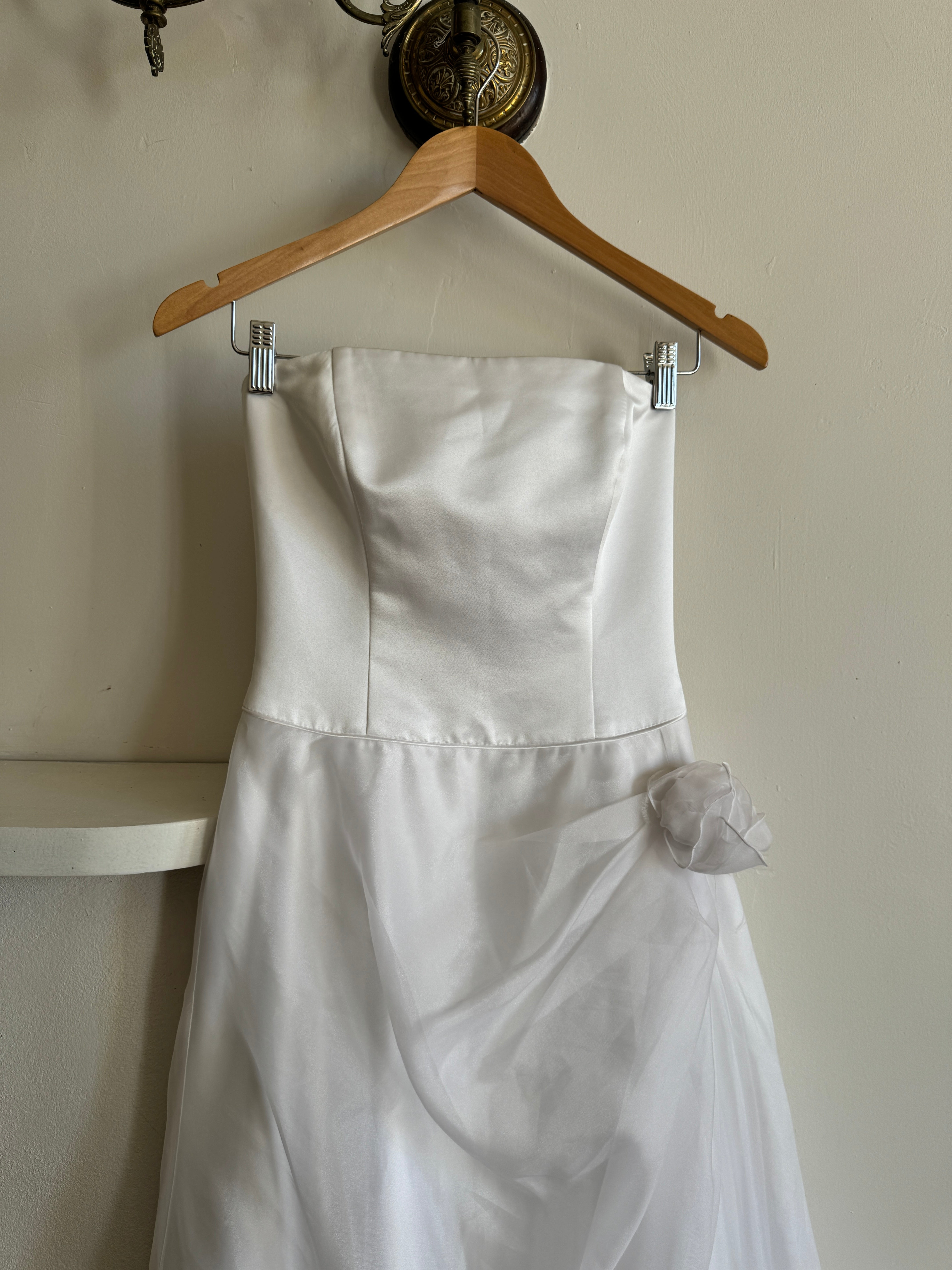 Vintage 90s Princess Strapless Wedding Dress