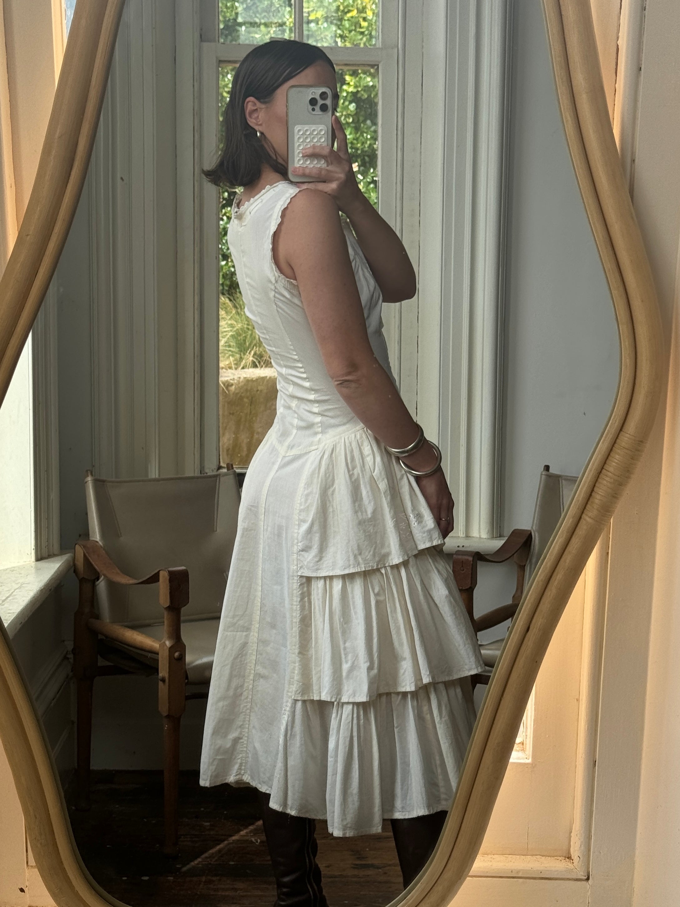 Vintage 80s Cotton Tiered Sundress