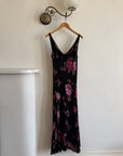 Vintage 90s Reversible Cowl Neck Floral Midi