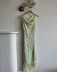 Vintage 90s Pure Silk Bias Cut Dress Apple
