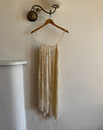 Vintage 90s Pure Silk Sequin Party Dress Creme