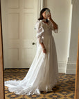 Vintage 70s Australian Made Rosette Wedding Dress