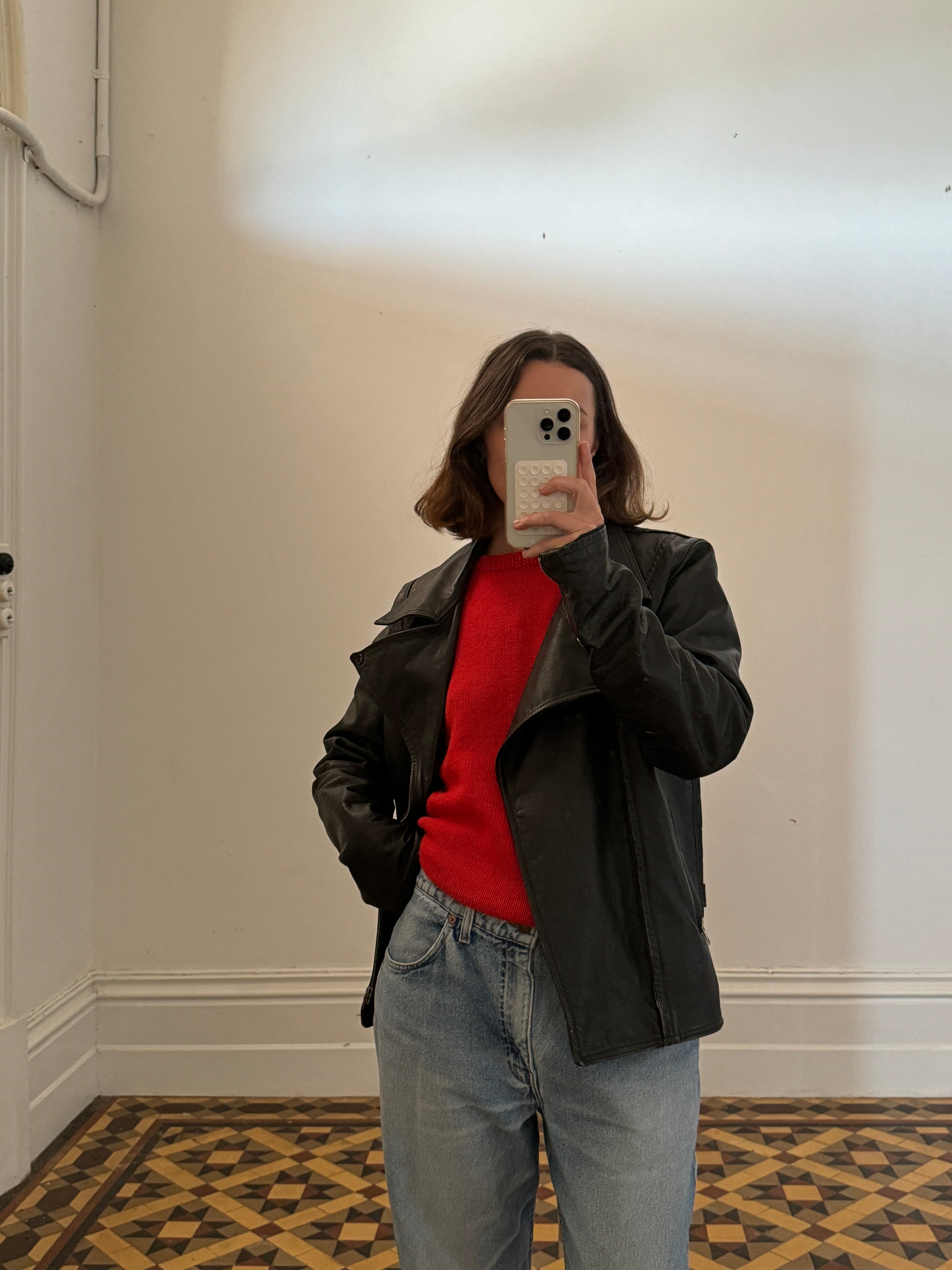 Vintage Chunky Leather Biker Jacket