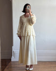 Vintage 70s Tiered Lace Tunic Wedding Dress Creme