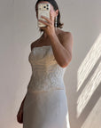 Vintage 90s Bridal Embellished Corset and Slip Skirt Set