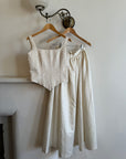 Vintage 90s Jacquard Bodice and Satin Skirt Bridal Set