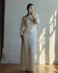 Vintage 80s Sequin Pure Silk Two Piece Bridal Set