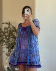 Vintage 60s Moonflower Slip and Cape Set
