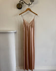 Vintage 80s Champagne Peach Robe and Slip Set