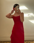 Vintage 90s Scarlett Red Slip Dress