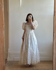 Vintage 80s Lace Satin Sequin Panelled Wedding Gown