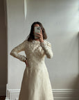 Vintage 60s Embellished Italian Made Silk and Wool Wedding Gown