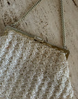 Vintage Woven Handbag With Silver Chain