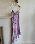 Vintage 90s Lilac Silk Blend Asymmetrical Party Dress