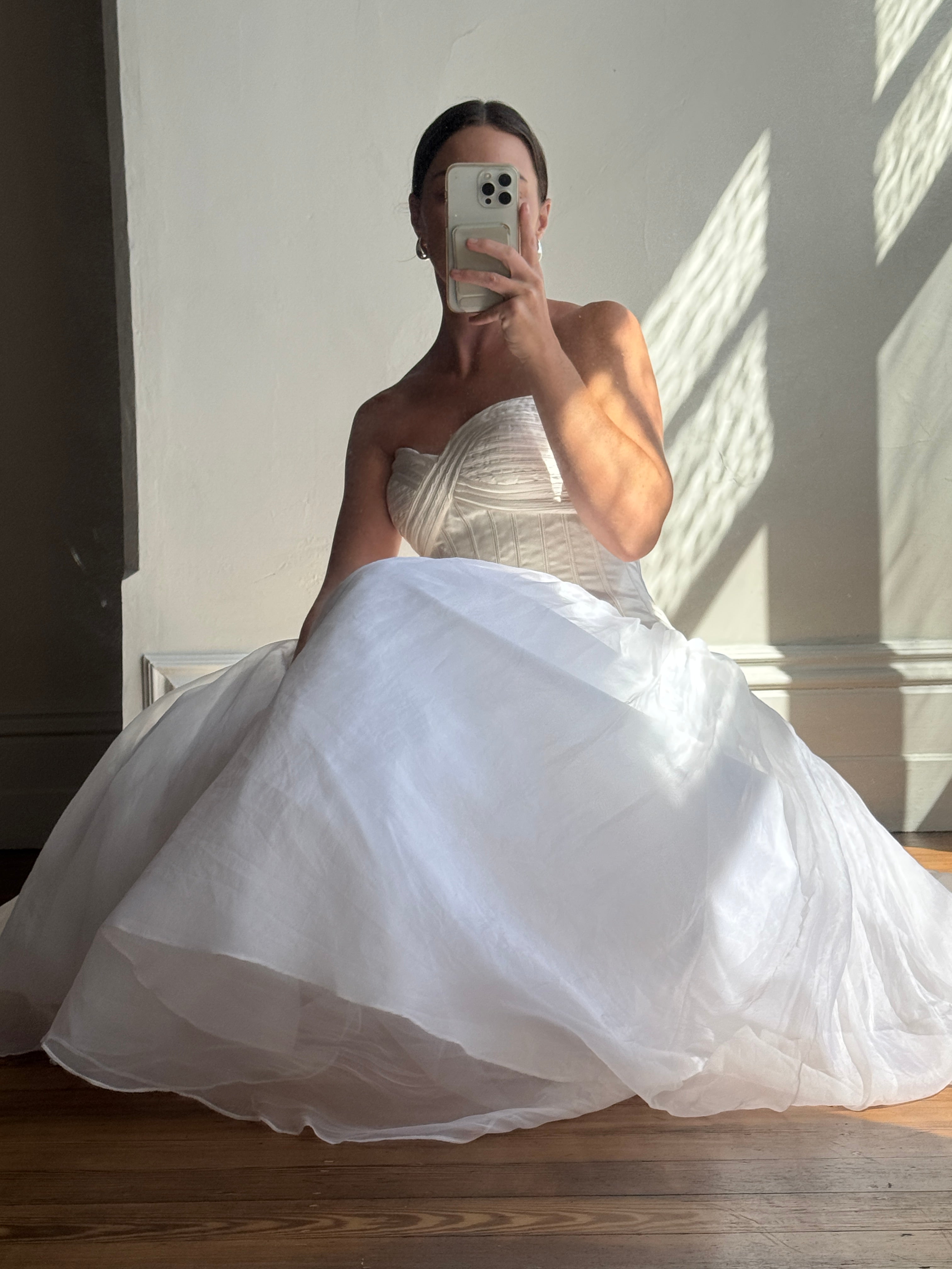 Vintage Y2K Pure Silk Drop Waist Princess Wedding Gown