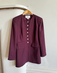 Vintage 90s Plum Button Up Blazer Dress