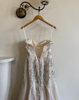 Vintage 90s Pure Silk Couture Drop Waist Wedding Gown