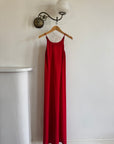 Vintage 90s Crimson Crepe High Front Dress