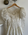 Vintage 80s Lace Satin Sequin Panelled Wedding Gown