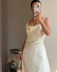 Vintage Y2K Vera Wang Silk Pleated Wedding Gown
