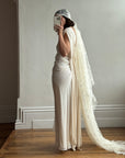 Archival Y2K Australian Made Draped Crossover Wedding Dress
