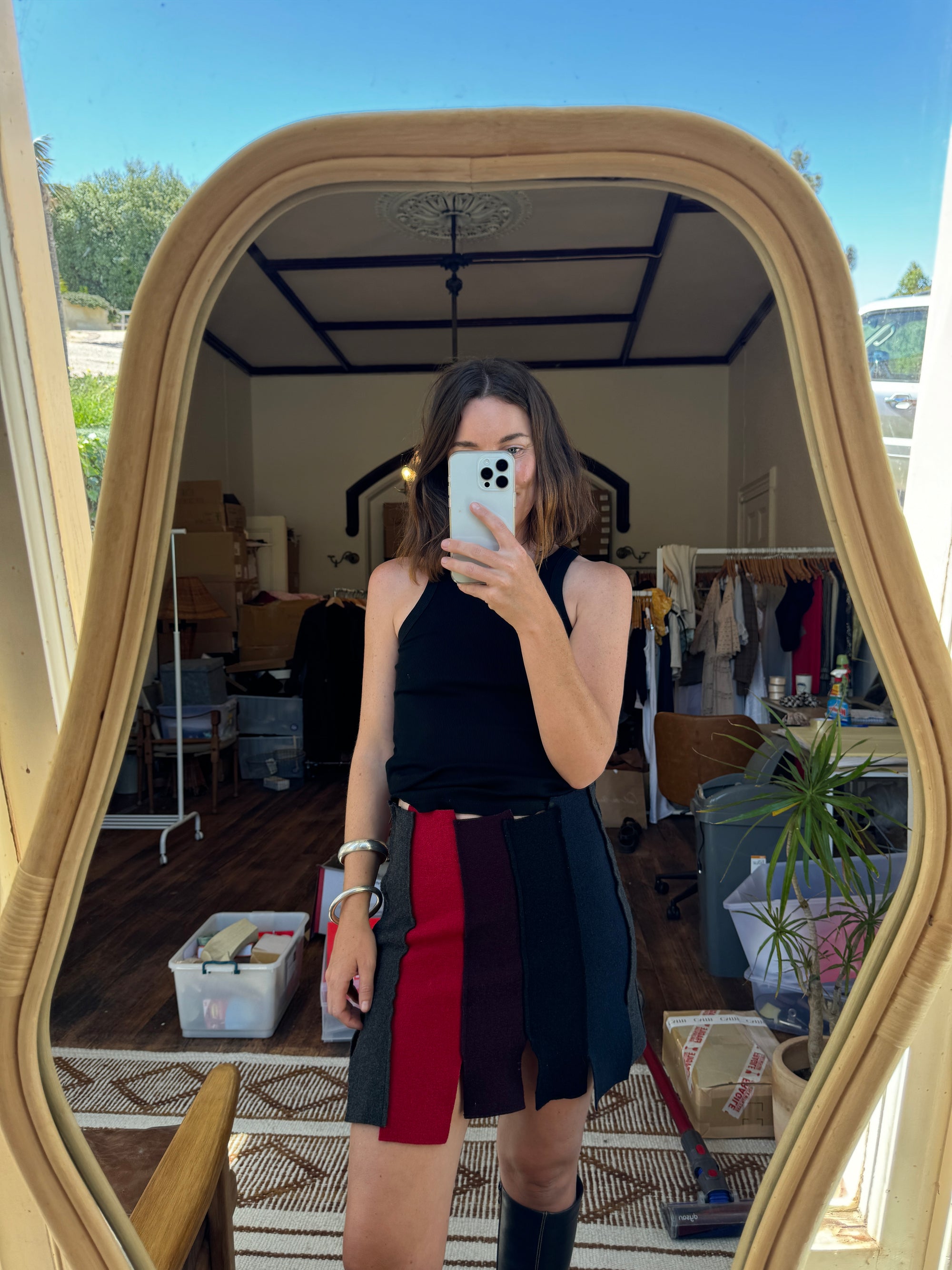 Vintage Jil Sander Felt Mini Skirt Multi