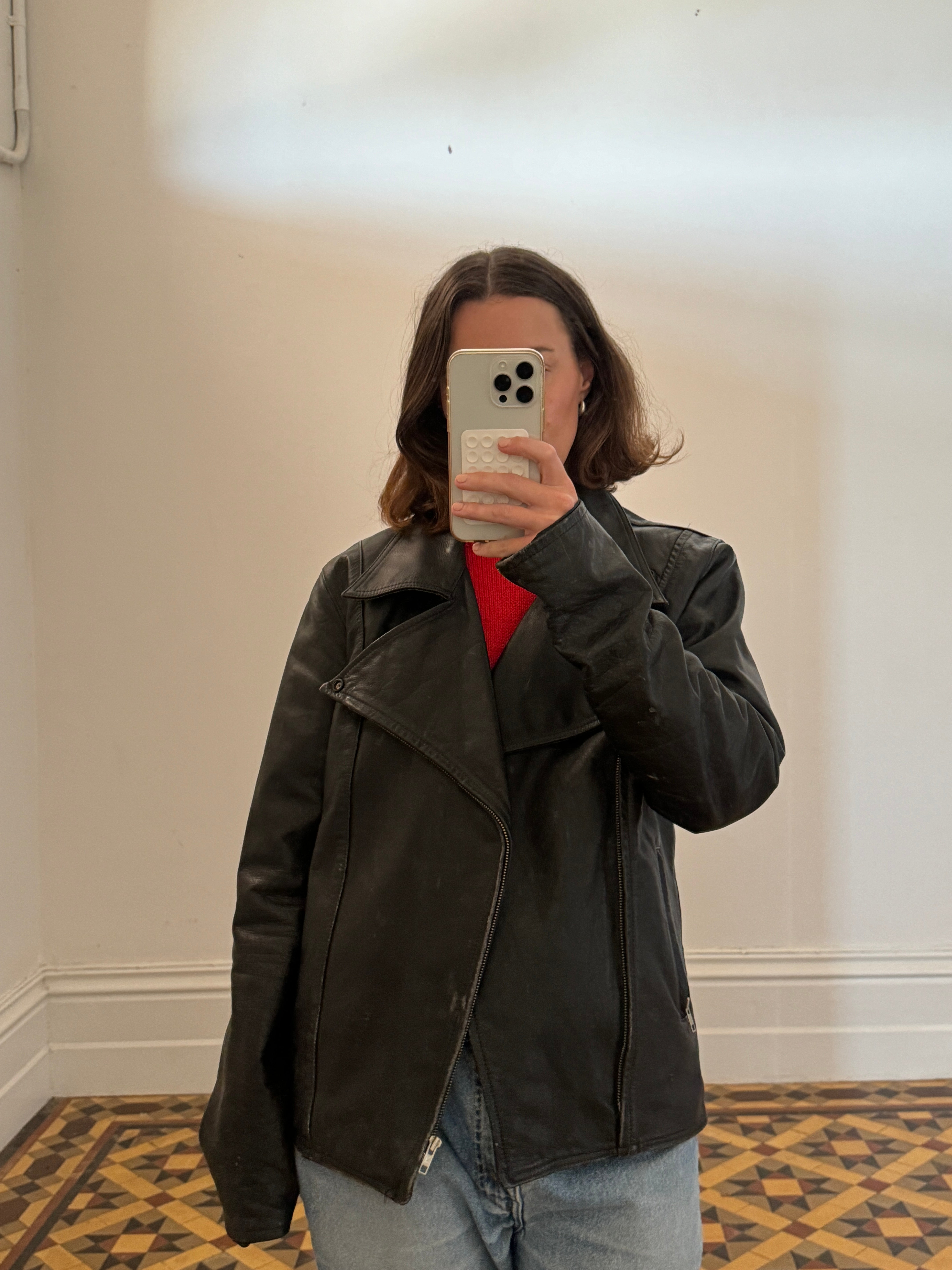 Vintage Chunky Leather Biker Jacket
