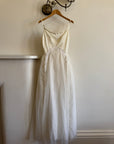 Vintage 60s Strappy Lace Wedding Dress