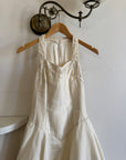 Vintage 90s Pure Silk Halter Princess Wedding Dress