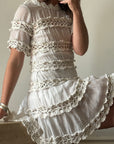 Vintage Crochet Rope Fit and Flare Mini Dress