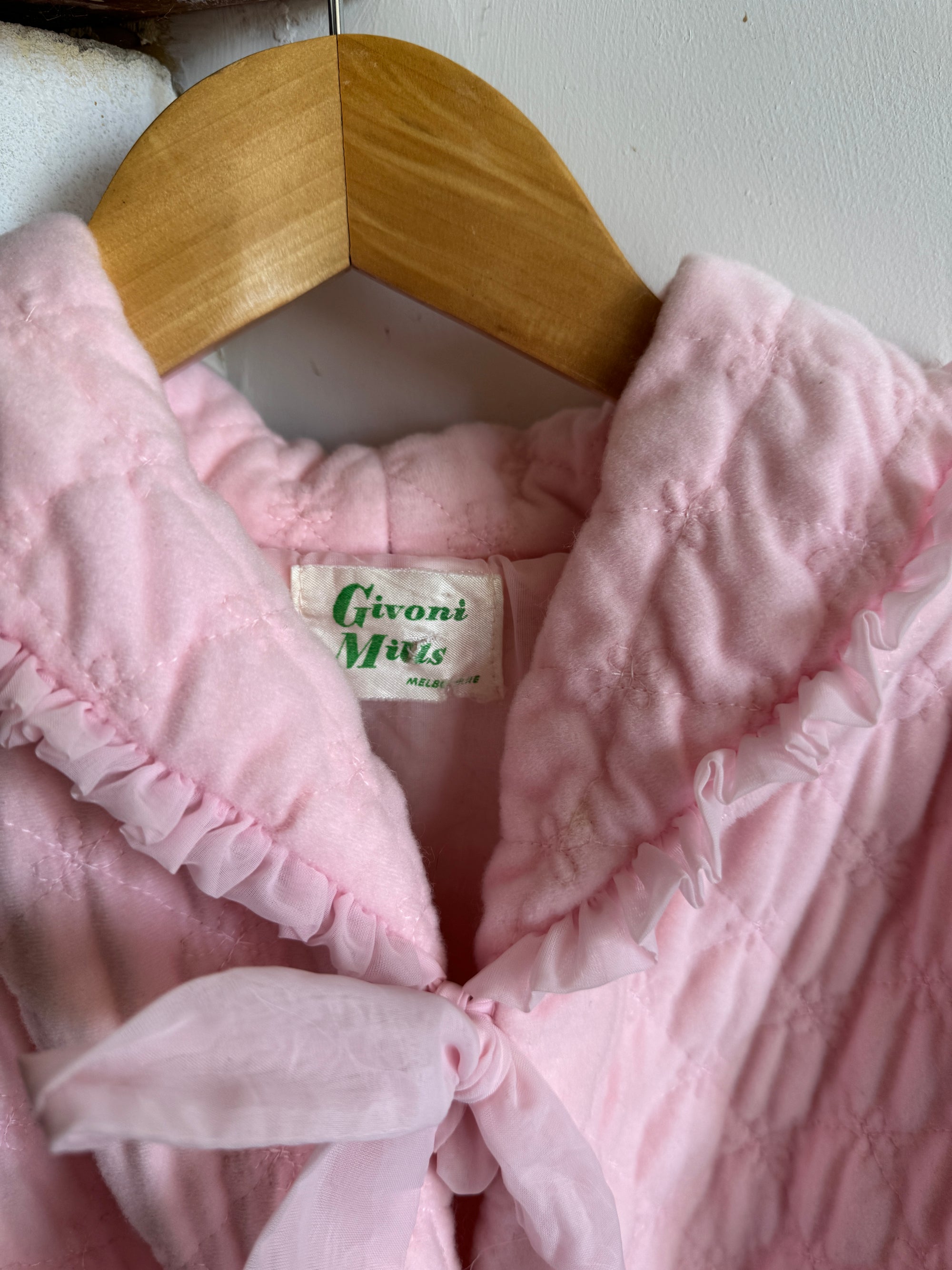 Vintage Quilted Crop Cardi with Bow