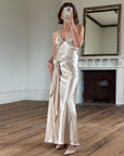 Vintage Y2K Champagne Satin Multiwear Prom Dress