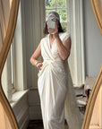 Archival Y2K Australian Made Draped Crossover Wedding Dress