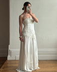 Vintage 90s Embroidered Strapless Fairy Wedding Gown