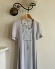 Vintage 70s Milkmaid Crepe Sundress Ice Blue