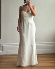 Vintage 90s Gathered Daisy Wedding Dress