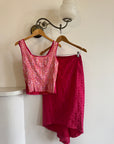 Vintage 90s Australian Made Polka Dot Pink Set