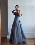 Vintage 80s Taffeta Gown Duck Egg Blue
