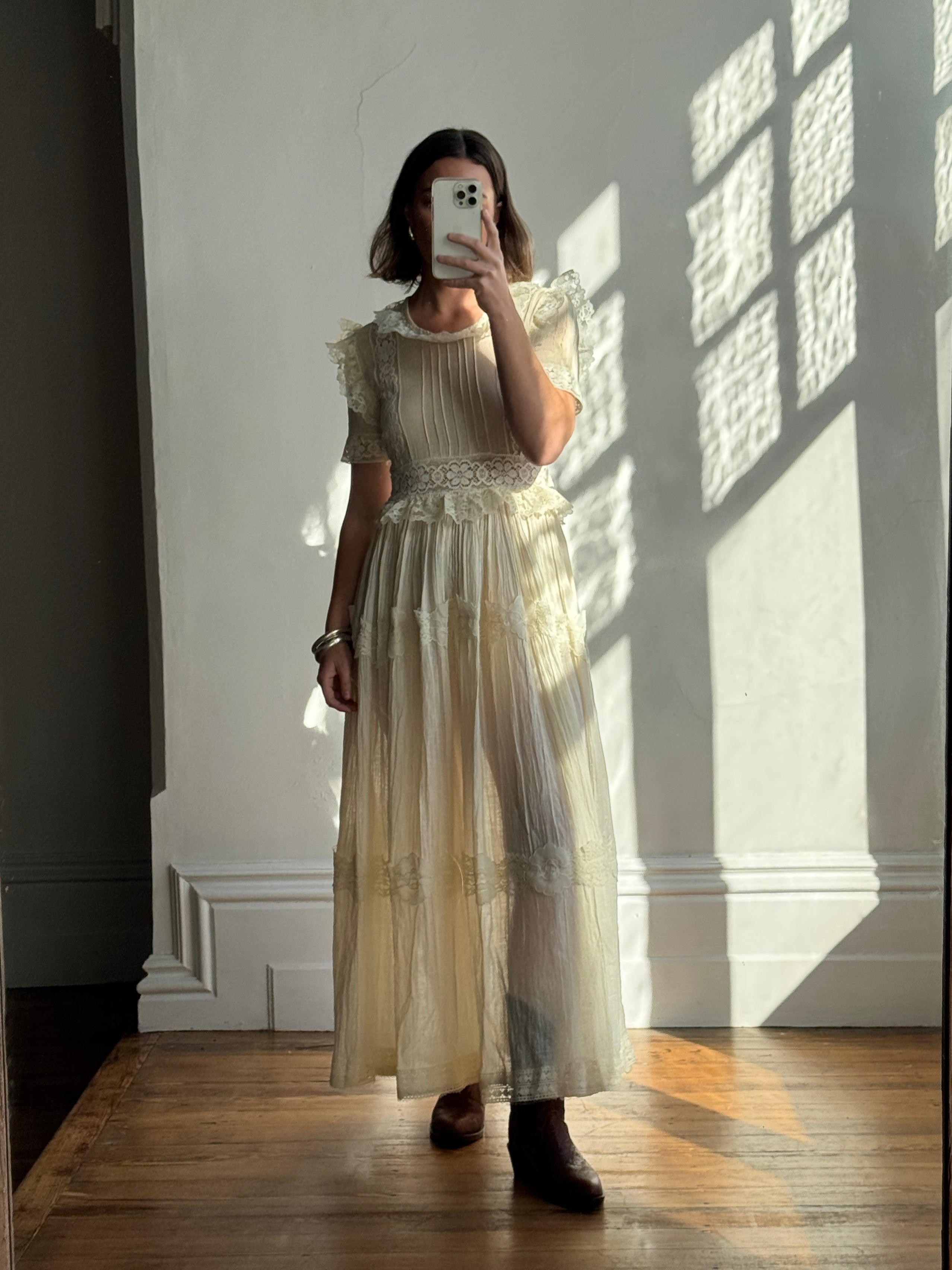 Vintage 70s Cheesecloth Prairie Sundress