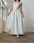 Vintage 90s Jacquard Bodice and Satin Skirt Bridal Set