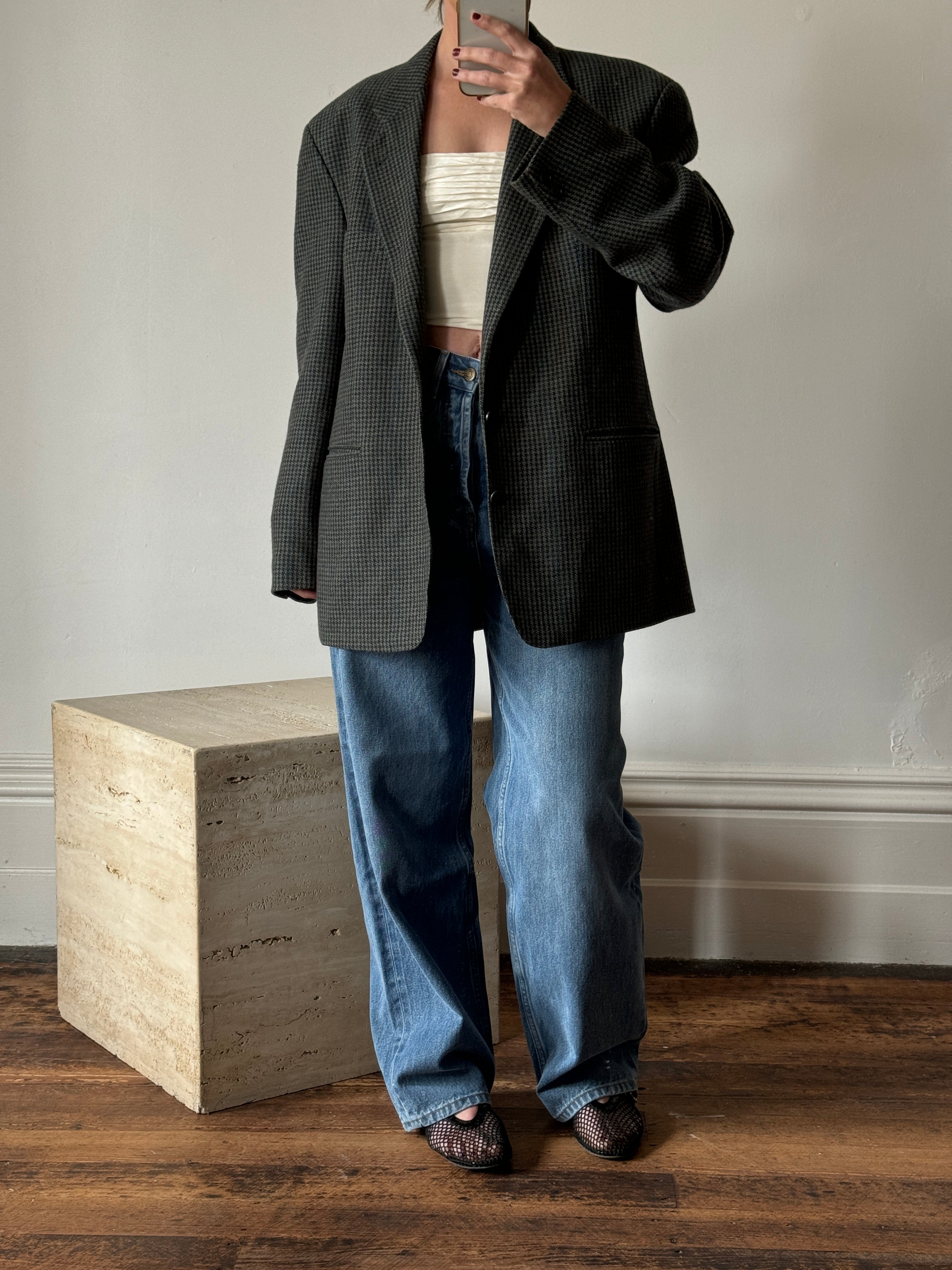 Vintage New Zealand Made Wool Blazer Navy